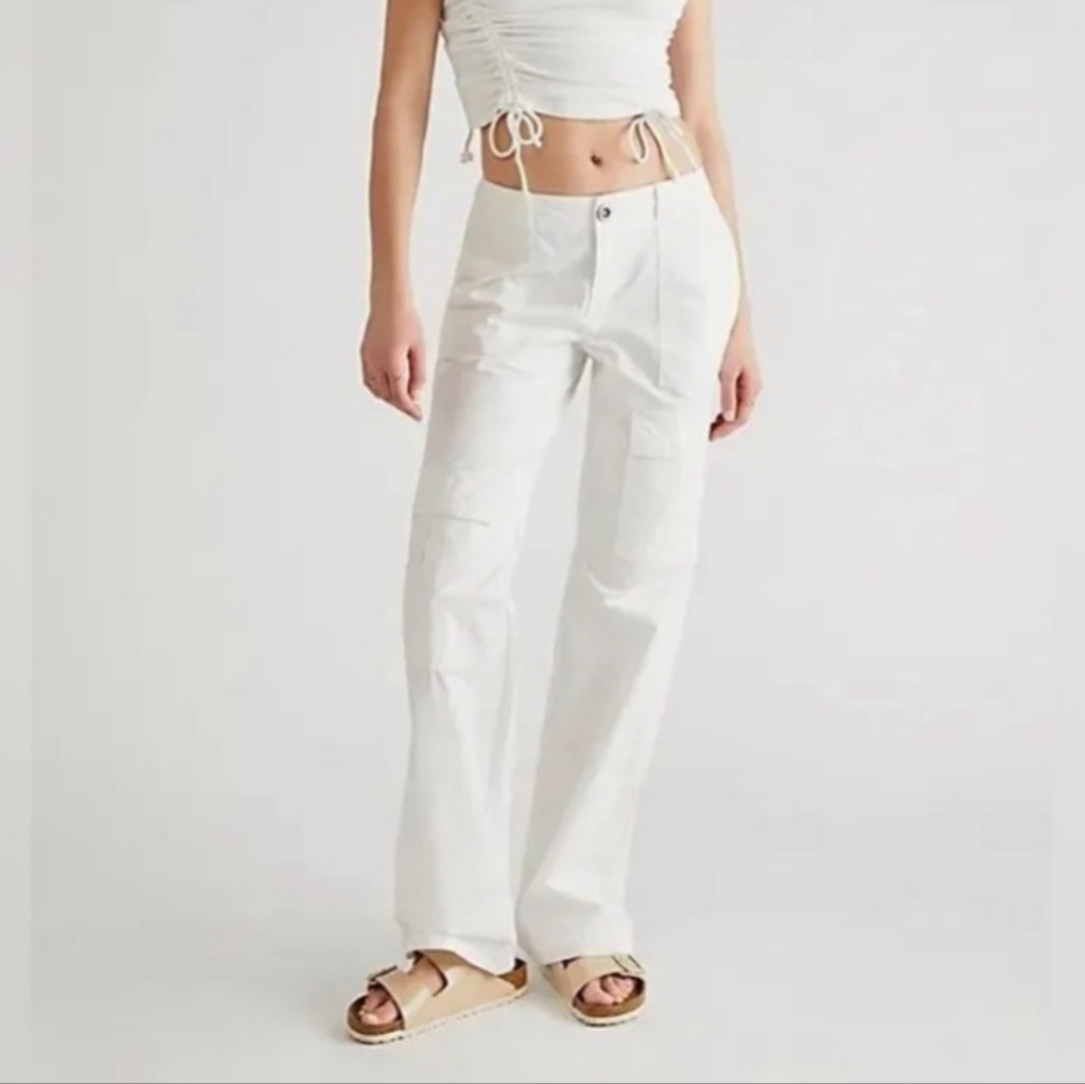 Women's White Straight-Leg Pants
